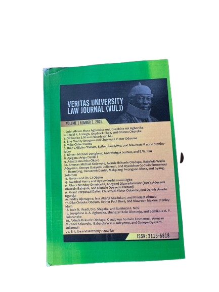 Front cover of Veritas University Law Journal (VULJ)